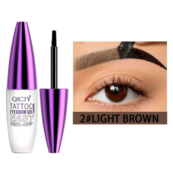 Qiciy Tattoo Eyebrow Gel Easy Peel Off Eyebrow Tattoo Peel Off Tattoo Eyebrow Gel Easy Peel off Eyebrow Gel Tinted Eye Brow, Professional Eye Brow Tint, Waterproof & Sweatproof (light)