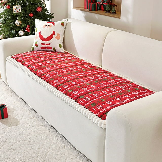 QIPOPIQ Fuzzy Rabbit Plush Sofa Cover Thick Soft Fur Sectional Couch Cover Furry Fluffy Cushion Cover Non-Slip Sofa Slipcovers Vertical Stripe Furniture Protector