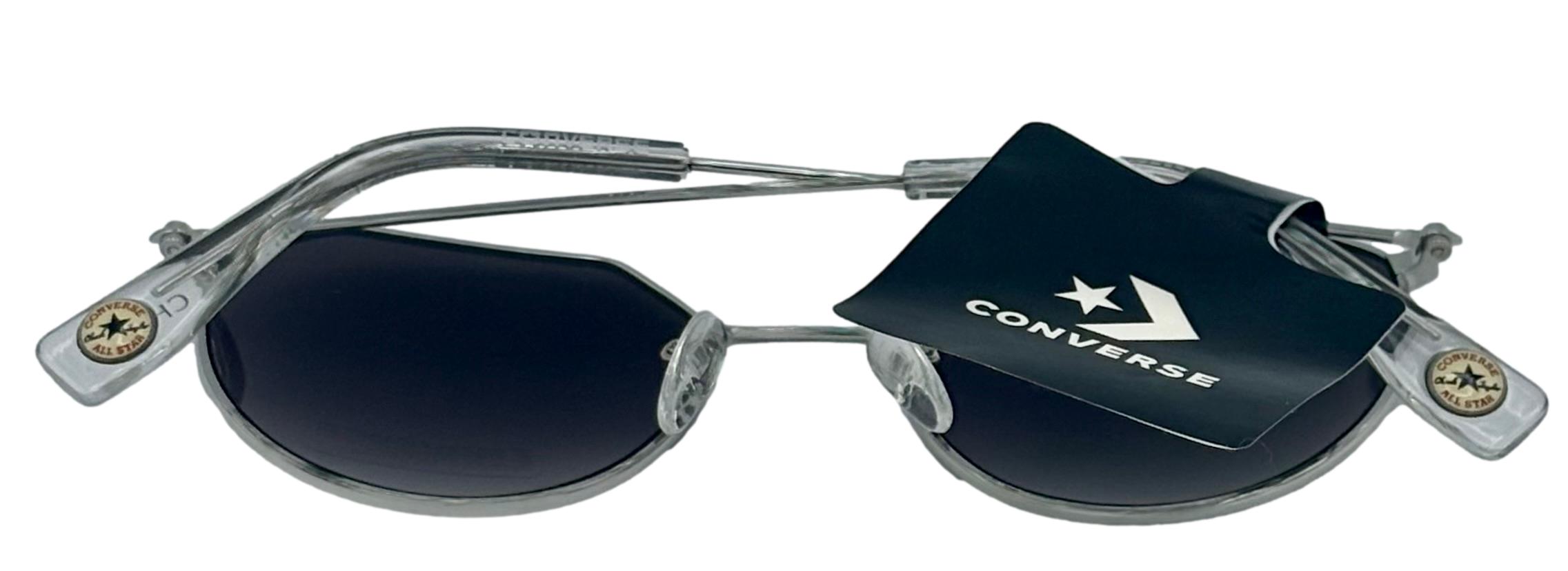 Converse Mens Soft Round Silver Metal Sunglass, Smoke Gradient Lens H117