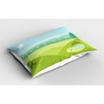 thumbnail image 2 of Ambesonne Golf Pillow Sham 2 Pack, Abstract View of Teeing Ground, 26"x20", Pale Blue Apple Green, 2 of 3