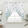thumbnail image 2 of Swag Valance Curtains for Windows, Spring Blue Flowers Light Filtering Kitchen Curtains with Rod Pocket, Leaves Country Plants Farmhouse Window Treatment Valances for Living Room, 36x63 - 2 PCS, 2 of 9