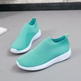 thumbnail image 4 of CAICJ98 Non Slip Shoes for Women Slip On Breathe Mesh Walking Shoes Women Fashion Sneakers Comfort Wedge Platform Loafers,Green, 4 of 5