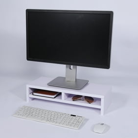 Wood Monitor Stand Riser Laptop Cellphone Tv Printer Stand With 2