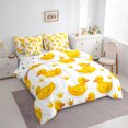 thumbnail image 3 of Manfei Kawaii Duck 7 Pieces Bedding Comforter Set,Princess Crown Full Bedding Set,Yellow White Fitted Sheet Flat Sheet For Teens,Microfiber Bedroom Decor Reversible, 3 of 8