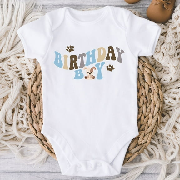 Birthday Boy Baby Bodysuit, Puppy First Birthday Bodysuit, Puppy Dog Boy Birthday, Boy 1St Birthday, 1 Year Old Grandson Cute Baby Onesie, BABY BODYSUIT LAT 4424