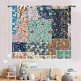 thumbnail image 3 of Boho Patchwork Curtains, Vintage Colorful Floral Bohemian Spring Wildflower Retro Pattern Stitching Bohemian Window Curtains for Living Room Bedroom Kitchen Bathroom 2 Panels, 84"x63" Inch, 3 of 5