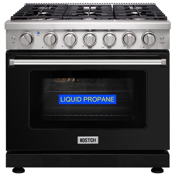 KOSTCH 36in Propane Gas Range with 6 Cu. ft Oven and 6 Sealed Burners Cooktop, 110V
