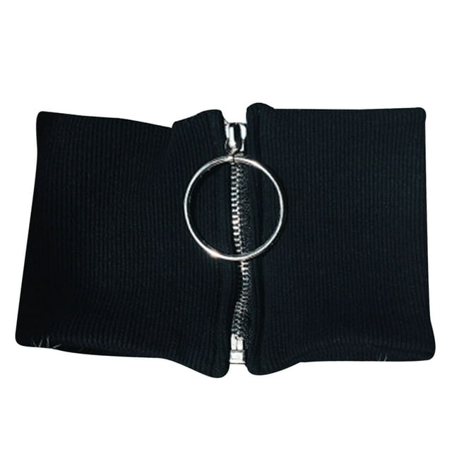 Coofit Collier Ras-du-Cou pour Femmes à Faux Col, Design Créatif avec Fermeture Éclair, Col à Revers Détachable