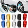 thumbnail image 4 of 4pcs Automobiles Motorcycles Airdust Aluminum Alloy Rim Stem Covers Tire Valve Caps Tyre Cap Car Wheel Accessories BLACK, 4 of 8
