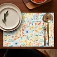 thumbnail image 4 of Pioneer Flower Floral Print Pattern Summer Placemats Table Placemats Set Of 6-Linen Kitchen Washable Placemats Table Mats 12x18 Inch Non-Slip Heat Resistant, 4 of 5