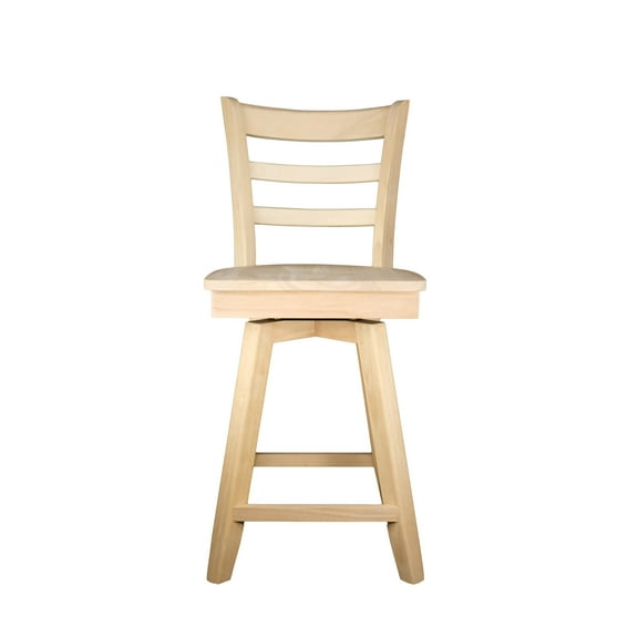 BingLTD - Bandy Counter Swivel Stool 24" Seating Height – Unfinished (SW2402-RW-UNF)