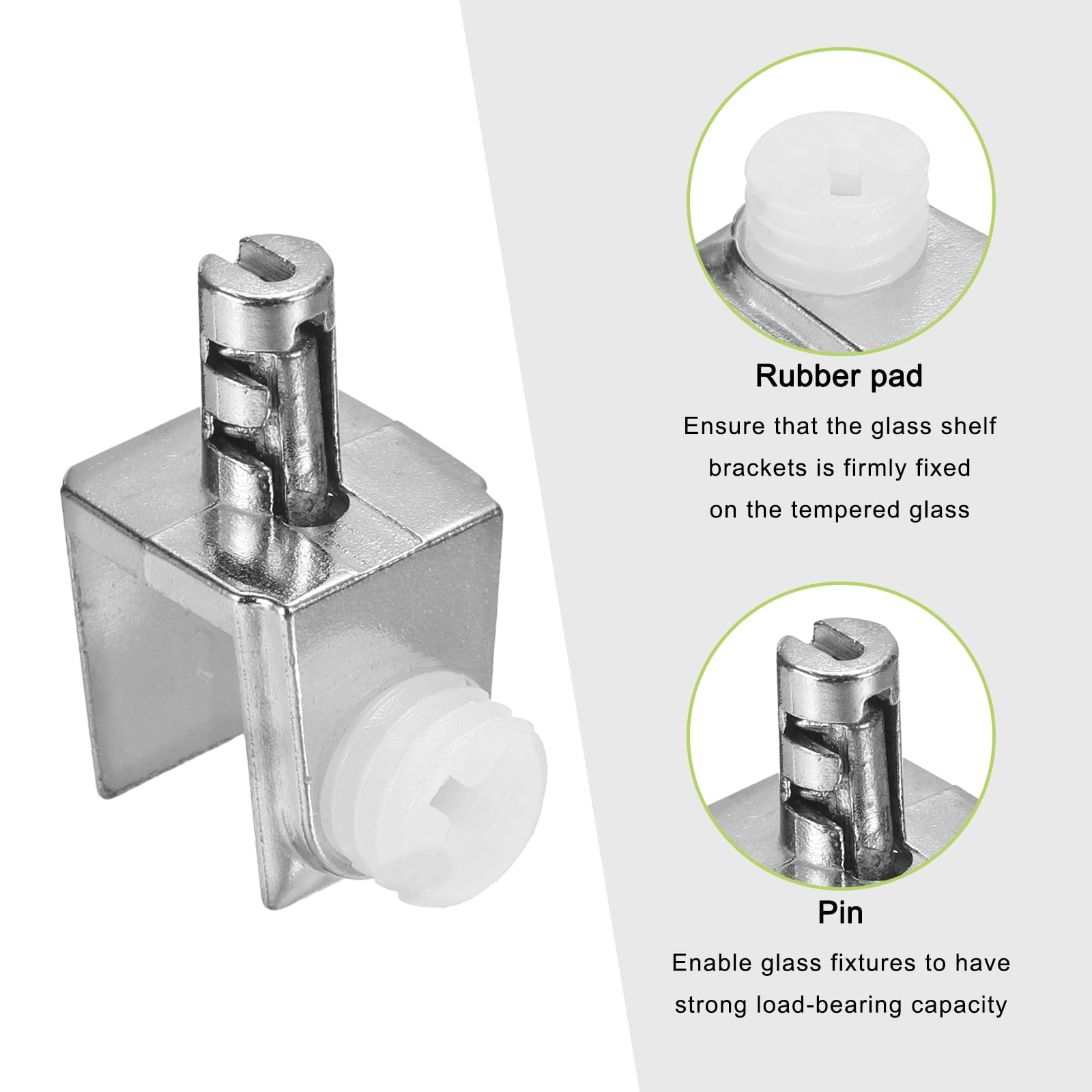 Uxcell Glass Shelf Bracket Pegs, 80Pack Adjustable Glass Clamps for 3-8mm Tempered Glass