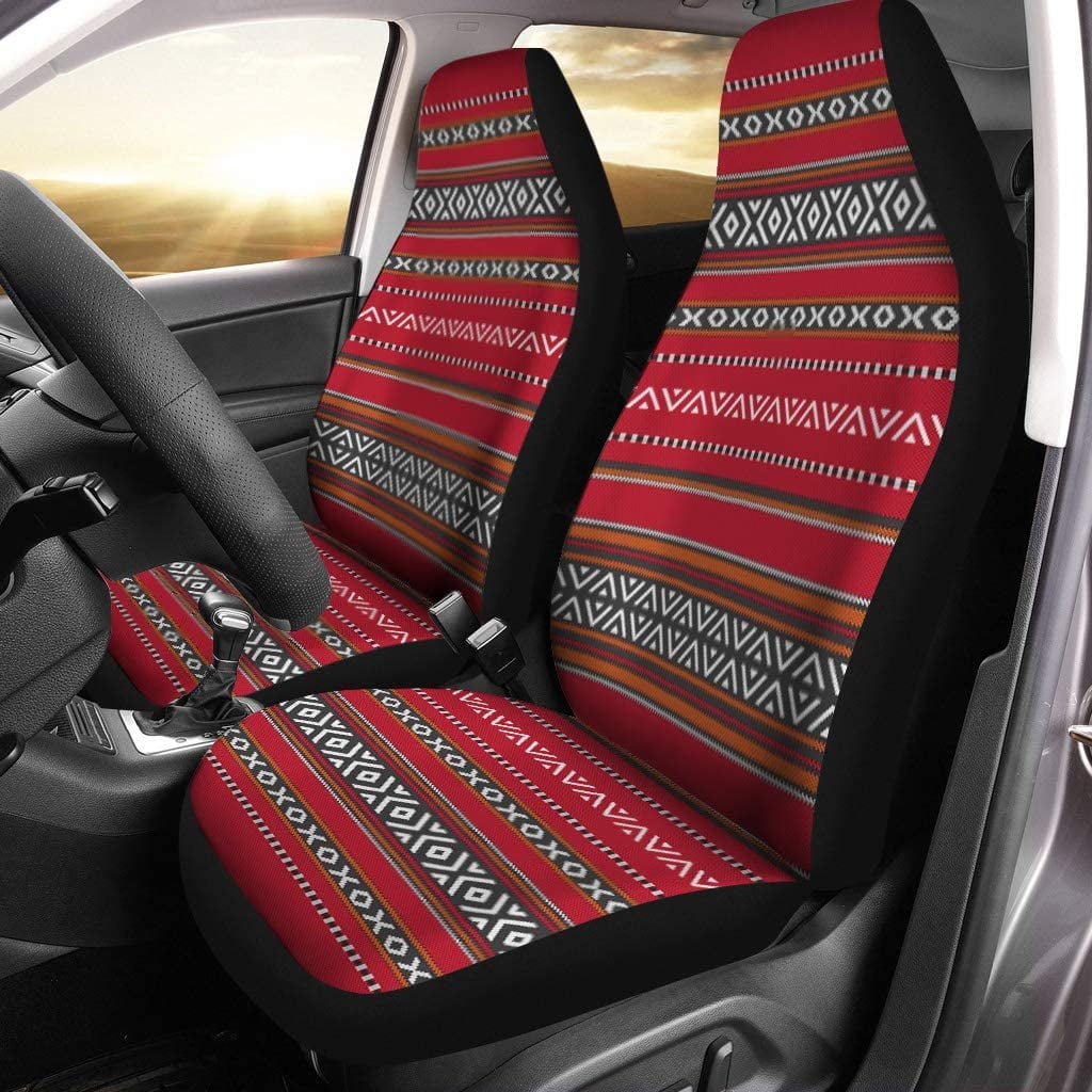 FMSHPON Set of Car Seat Covers Red Sadu of Middle Eastern Traditional  Carpet Heritage Universal Auto Front Seats Protector Fits for Car,SUV  Sedan,Truck