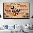 thumbnail image 2 of Personalized To My Wife Husband Romantic Words Canvas Painting Wall Art Disney Mickey Mouse And Minnie Poster For Home Decor40X60CM NO FRAME Gao Jinjia LED, 2 of 2