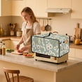 thumbnail image 3 of Renewold Countertop Appliance Cover for Toaster Oven Linen-Like Polyester Convection Oven Air Fryer Small Appliance Protector Kitchen Accessories, 18.5 x 14.5 x 9 Inches, Daisy Flower, 3 of 7