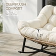 thumbnail image 6 of RADIATA Double Papasan Rocking Chair, 2 Person Oversized Outdoor Rocking Loveseat, Double Egg Rocking Chair with Cushion, 620 lb Heavy Duty Patio Chair, Beige, 6 of 9