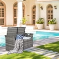 thumbnail image 3 of Zimtown Outdoor 33 Gallon Wicker Deck Box with Beige Cushion and Hardware, Gray Gradient Rattan, 3 of 10