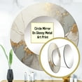 thumbnail image 3 of Designart "Pink and Gold Pottery in Minimalism I" Abstract Spirals Rund Mirror For Wall Decor - Large Beige Round Printed Mirror -Modern Round Living Room Mirror - 23" x 23", 3 of 6