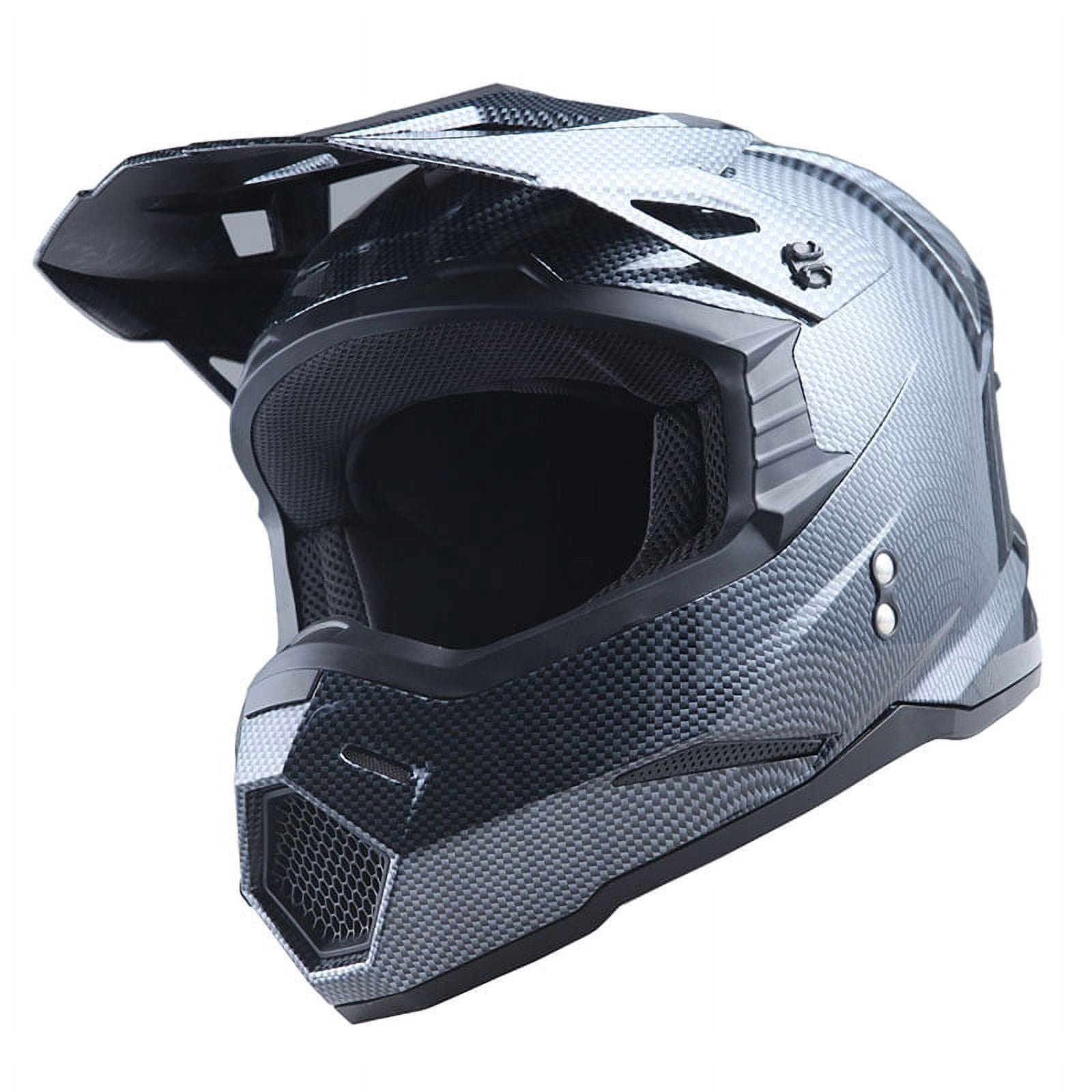 1Storm Motocross Adult Helmet ATV Dirt Bike BMX MX Helmet F801CLS Racing Style Carbon Fiber Black