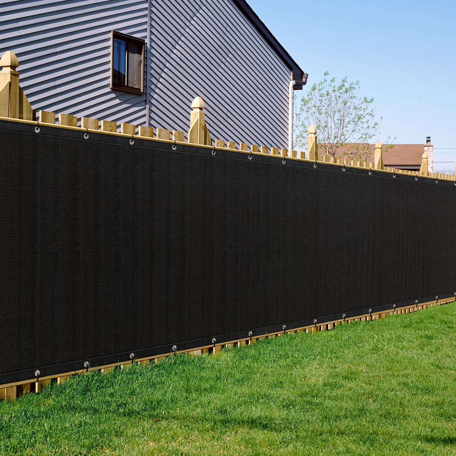 Oumilen 6' x 50' Privacy Screen Fence, Heavy Duty Fence Privacy Screen Outdoor, Black