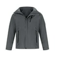 thumbnail image 3 of Kmdttou Men's Waterproof Rain Jacket Warm Winter Snow Coat Mountain Windbreaker Hooded Raincoat Jacket Gray 2XL, 3 of 4