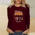 thumbnail image 2 of BangWanChi Long Sleeve Shirts for Women Women's Casual Fashion Full Year Birthday Printed Round Neck Long Sleeved Tops/shirt, 2 of 4