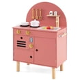 thumbnail image 1 of Costway Play Kitchen for Kids with Stoves Faucet Sink Microwave Oven Cooking Accessories Pink, 1 of 10