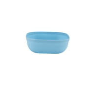 Your Zone 24-Piece Plastic Square Dinnerware Set for Kids, 4 Divided Trays, Plates, Bowls, Cups, Forks and Spoons, Cream/Orange/Green/Blue