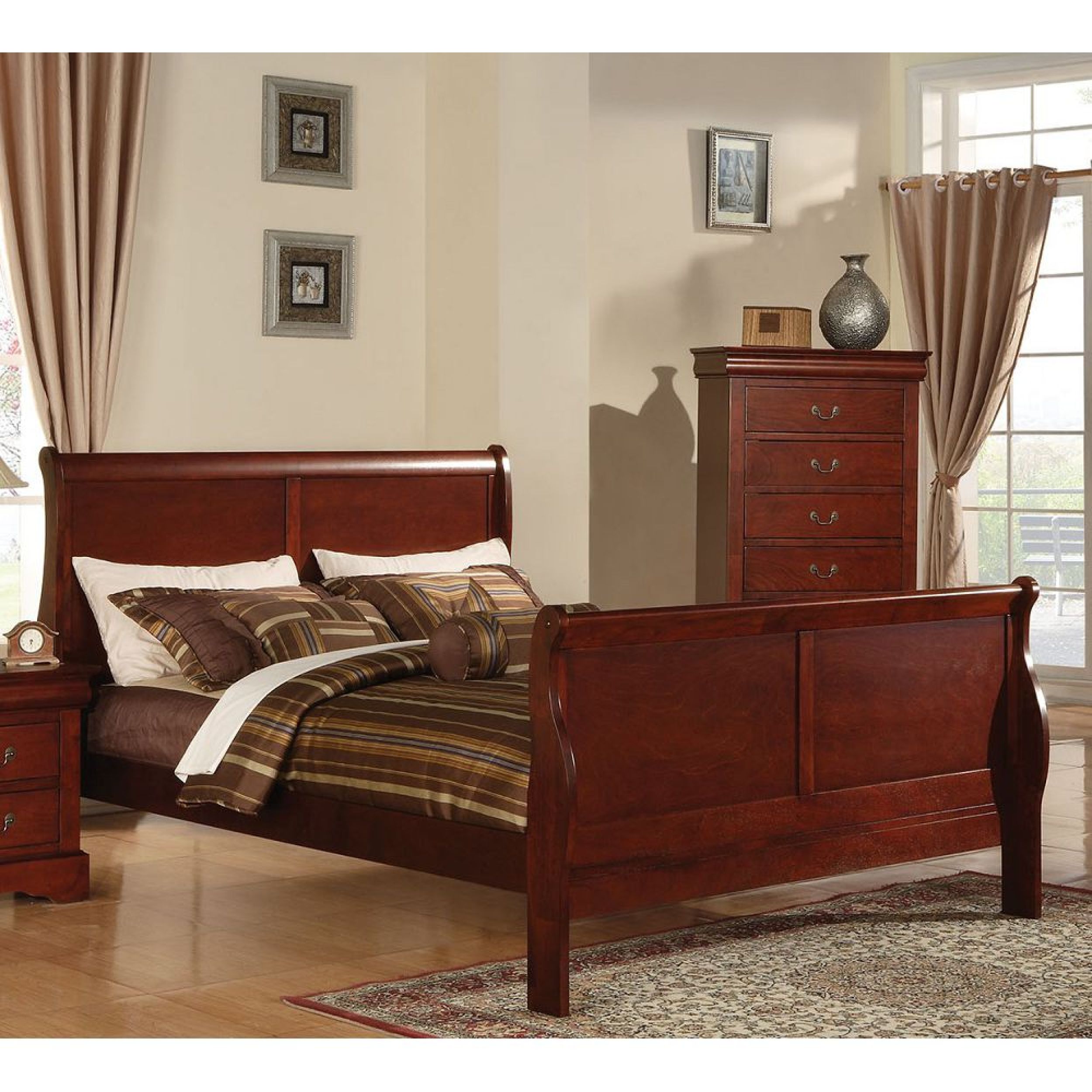ACME Furniture Louis Philippe III Eastern King Bed in Cherry