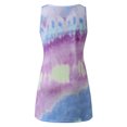 thumbnail image 4 of Dyfzdhu Summer Dresses for Women Casual Tie Dye Round Neck Sleeveless T Shirt Dress Beach Tank Mini Dress Purple, 4 of 8