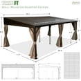 thumbnail image 2 of Domi Outdoor Living 12x20FT Lean-To Hardtop Gazebo, Outdoor Wall-Mounted Gazebo with Sloping Galvanized Steel Roof, Aluminum Frame, Includes Netting and Curtains for Deck, Porch, Backyard, 2 of 9