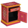 thumbnail image 3 of vidaXL Bedside Cabinet Solid Mango Wood Pink Hand Painted, 3 of 4