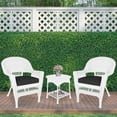 thumbnail image 2 of Jeco Ensemble de Conversation en Osier 3 Pcs, Blanc avec Coussins Noirs, 2 of 10