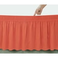 thumbnail image 4 of GFDYREE Wrap Around Bed Skirts with Adjustable Belts for King & Cal King Beds 15 Inch Drop, Coral Elastic Dust Ruffles with Adjustable Belts Silky Luxrious Fabric Machine Washable, 4 of 7