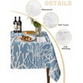 thumbnail image 2 of Blue Coral Coastal Table Cloth, Ocean Nautical Seaside Beach Waterproof Tablecloth for Rectangle Tables, Reusable Washable Fabric Table Cover for Restaurant Kitchen Dining Tables 54"x108", 2 of 6