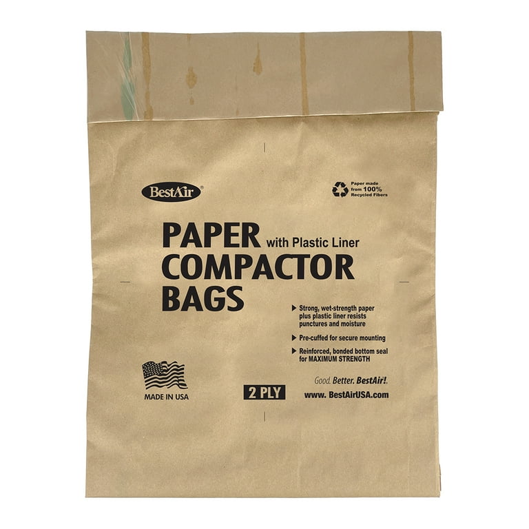 Bestair Trash Compactor Bags(16'' D. x 9'' W. x 17'' H, Pack of 12)