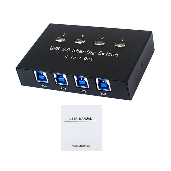 USB3.0 4 in 1 Out USB 3.0 Sharing Switch KVM Switcher USB for Mouse, Keyboard, Scanner, Printer, Computer