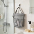 thumbnail image 4 of Grey Polyester Mesh Bath Bag Portable Toiletries Travel Storage With Zipper And Handle For Outdoor Business Trips 10.24X9.06 Inches, 4 of 7
