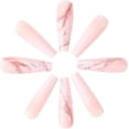thumbnail image 4 of Uñas postizas MACHAO 24 piezas mármol rosa nude degradado, 4 of 5