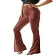 thumbnail image 4 of Women Bootcut Yoga Pants Tummy Control Workout Bootleg Velvet Trouser, 4 of 5