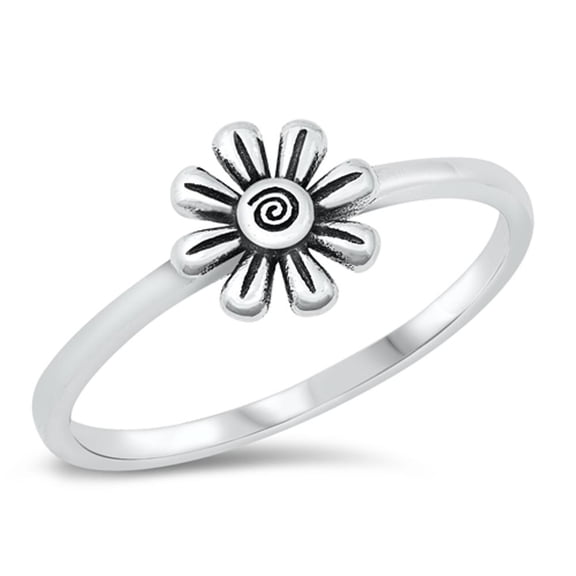 Daisy Innocence Affection Ring .925 Sterling Silver Band Jewelry Female Male Unisex Size 9