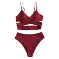thumbnail image 1 of CNKOO Women‘S Bikini High Waisted Tummy Control Two Piece Swimsuit, 1 of 4
