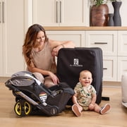 J.L. Childress Padded Travel Bag for Doona, Evenflo Shyft Dualride & Infant Car Seats with Base - Travel Bag for Airplane, Elite - Black