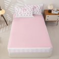 thumbnail image 4 of Homewish Lovely Pink Bowtie Kids Zipper Twin Comforter Sets with Fitted Sheet and 2 Pillowcases,Initial Alphabet P Zipper Bedding Set For Girls,Pink Reversible,4-Piece, 4 of 7