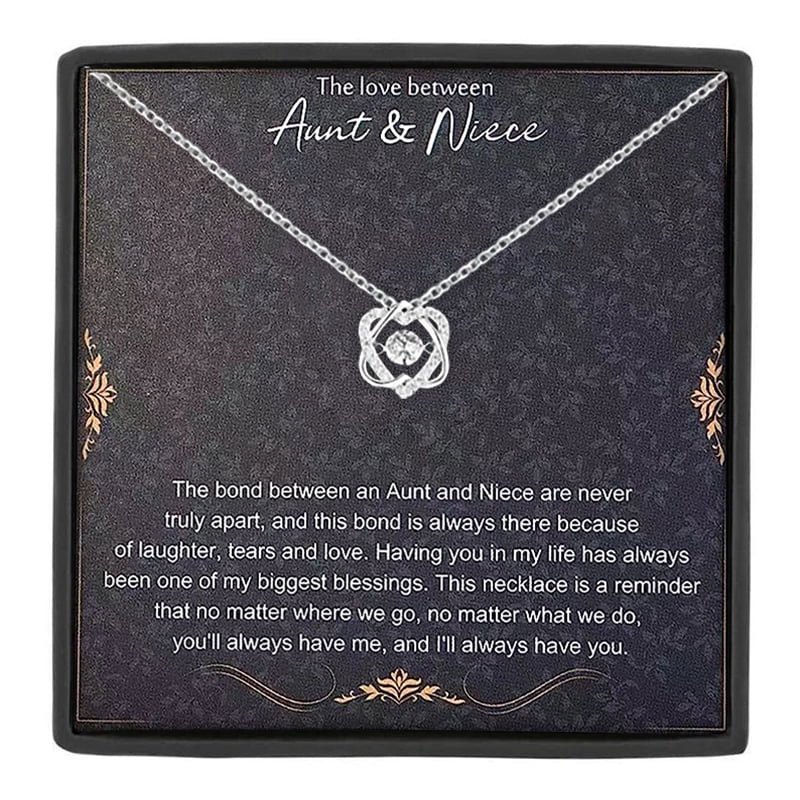 MASALADI Aunt and Niece Love Knot Necklace, Sentimental Jewelry Keepsake for Birthday Graduation Christmas