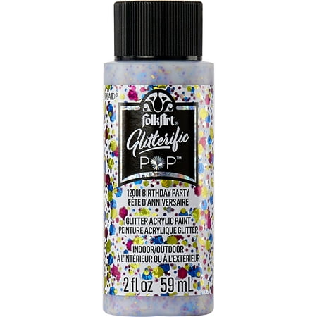 UPC: 0028995120015 | FolkArt Glitterific Pop Acrylic Craft Paint Birthday Party 2 fl oz