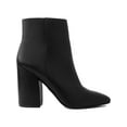 thumbnail image 2 of Sugar Women's Winter Chelsea Booties - Chunky High Heel, Pointed Toe, Fashion Ankle Boots-Evvie-Black-9.5, 2 of 4
