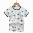 thumbnail image 4 of kpoplk Baby Boy Summer Clothes Set Toddler 18-24 Months 2 Piece Dinosaur Tee and Stripe Shorts(Green,8-9 Y), 4 of 4