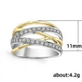thumbnail image 3 of Fashion Jewelry 925 Sterling Silver Plated Cubic Zirconia Wedding Band Crossover Intertwined Ring for Women, 3 of 3