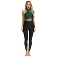 thumbnail image 7 of iiniim Women's One Shoulder Gymnastics Leotard Rhinestone One Piece Unitard Metallic Color Ballet Dance Leotards Dark Green L, 7 of 7